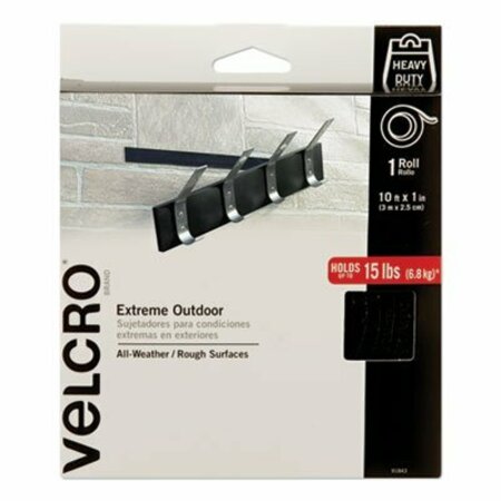 VELCRO BRAND Velcro, HEAVY-DUTY FASTENERS, EXTREME OUTDOOR PERFORMANCE, 1in X 10 FT, BLACK 91843